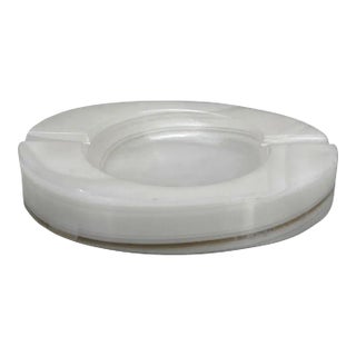 Mid-Century White Onyx Oval Cigar Smokers Ashtray For Sale
