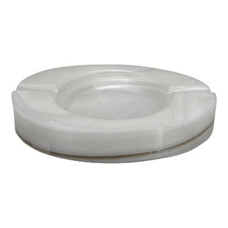 Mid-Century White Onyx Oval Cigar Smokers Ashtray For Sale