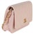 Traditional Pink Quilted Lambskin CC Pearl Crush Wallet On Chain For Sale - Image 3 of 9