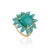 VR Jewels 6.7ct Turquoise Sunburst Art Deco Vintage Ring in 14k Yellow Gold Size 6.5 For Sale - Image 4 of 16
