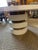 White Mr. Brown London "Armand" Stacked Gesso & Brass Round Dining Table For Sale - Image 8 of 10