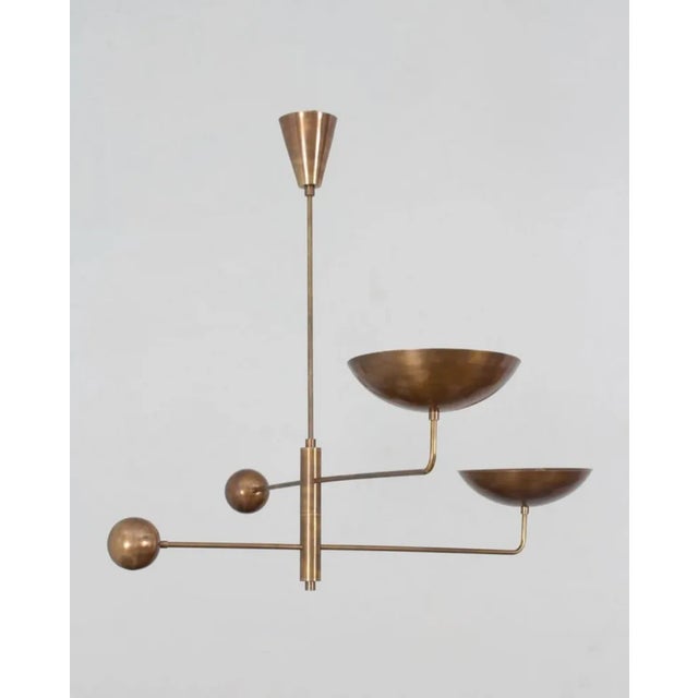 Mid-Century Modern Vintage Hanging Light in Brass, 1960s For Sale - Image 3 of 7