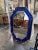 Modern Heavy Cobalt Blue Murano Glass and Brass Octagonal Mirror For Sale In Dallas - Image 6 of 8