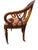 Late 20th Century Pair of Traditional Walnut Leather Upholstered Armchairs With Cabriole Scroll Arms For Sale - Image 4 of 10