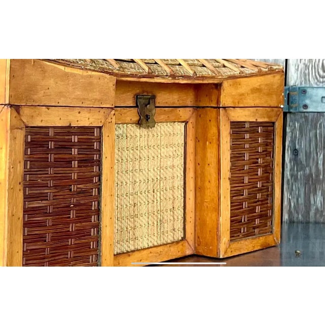 Vintage Boho Pagoda Trunk For Sale - Image 11 of 12