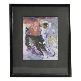 Indulis Zarins, Bullfight, Late 20th Century, Mixed Media For Sale