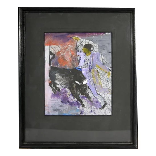 Indulis Zarins, Bullfight, Late 20th Century, Mixed Media For Sale