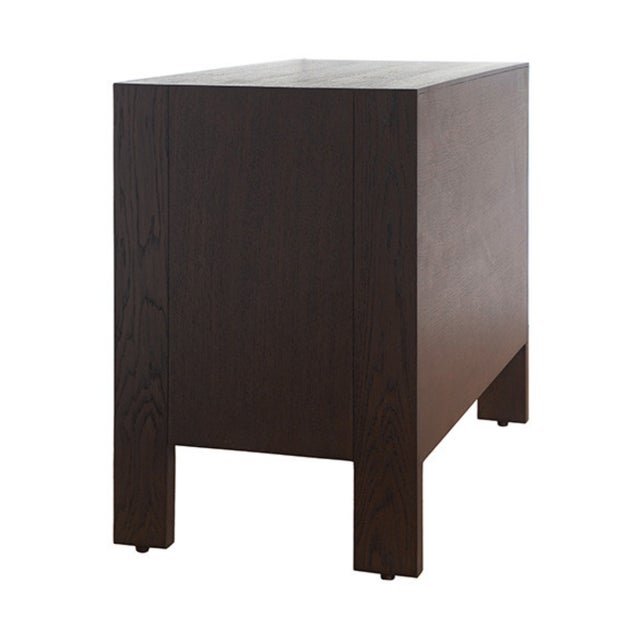 2020s Matthew Izzo Home Andre Espresso Fluted Oak Side Table With Brass Hardware For Sale - Image 5 of 6