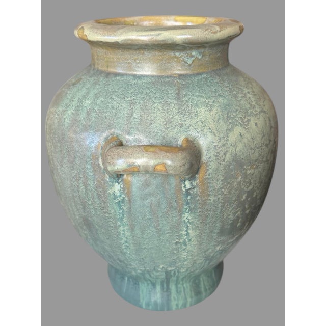 Large & Impressive Vintage Fulper Double Handled 12" Art Pottery Vase For Sale - Image 12 of 12