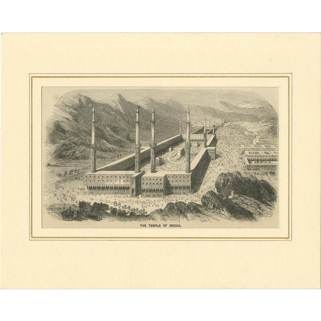 Antique Engraving of the Great Mosque of Mecca with Kaaba, 1850s, Print For Sale - Image 6 of 13