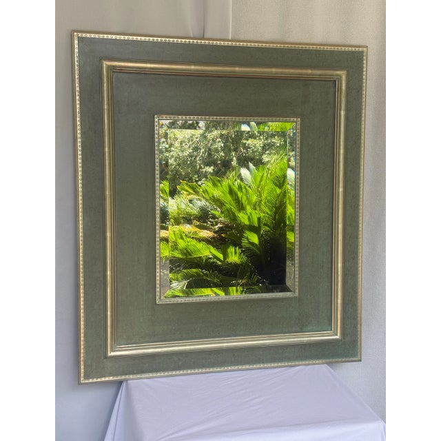 Vintage Howard Elliott Silver Verde Wall Mirror For Sale - Image 9 of 10