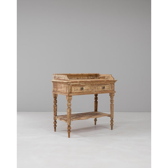 Brown 1900s French Louis XVI Wood Patinated Console Table For Sale - Image 8 of 12