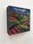 Abstract Idyllic 63 by Carrie Goller | Encaustic on wood block Landscape with a house and colorful hills. For Sale - Image 3 of 3