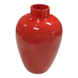 Mid Century Italian Red Vase by Venini 1960s