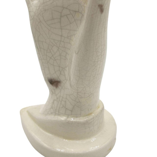 White 1950s California Pottery White Pink Figurative Female Hand Ring Holder For Sale - Image 8 of 8