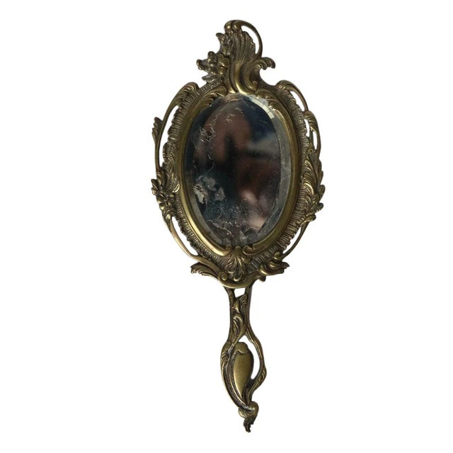 Antique Brass Hand Mirror Chairish