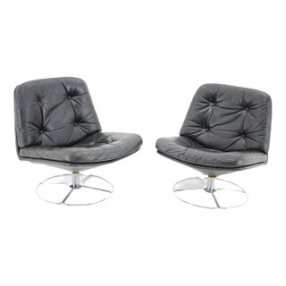 Danish Lounge Chairs in Leather, 1970s, Set of 2 For Sale