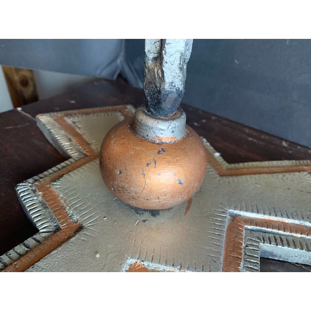 Pair of Iconic Architectural Art Deco Iron Plant Stands With Copper Planter Stands, Circa 1930 Attributed to Warren McArthur For Sale - Image 9 of 10