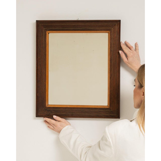Brown 19th Century France Brown Wood Mirror For Sale - Image 8 of 8