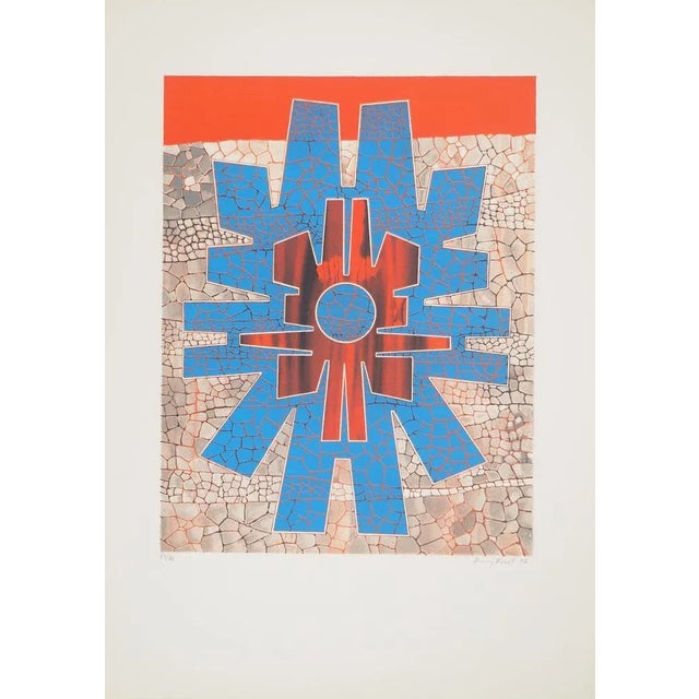 Modern Jimmy Ernst, Geometric Totem, Original Signed Lithograph For Sale - Image 3 of 3
