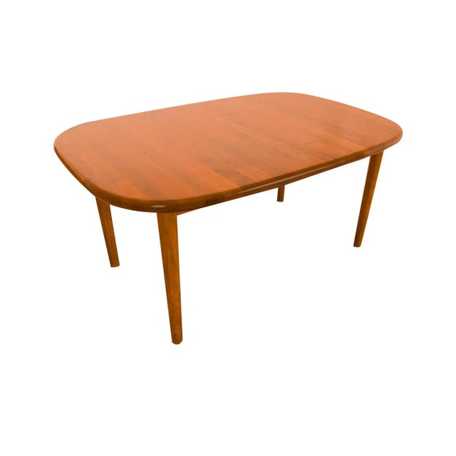 Wood 1970s Danish Teak Rounded Corners Extendable Rectangle Dining Table For Sale - Image 7 of 10