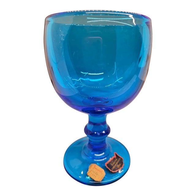 Imperial Glass Hoffman House Antique Blue Goblet For Sale