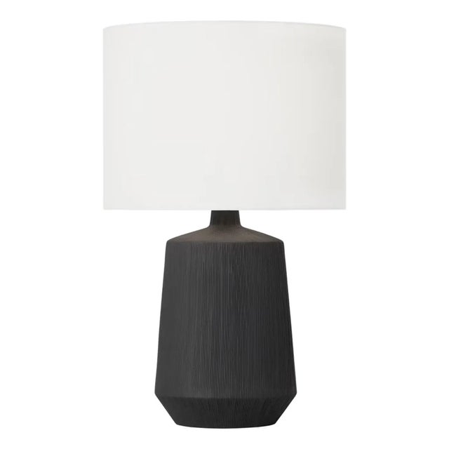 Hable by Visual Comfort Studio Hable Panola Table Lamp in Rough Black Ceramic For Sale