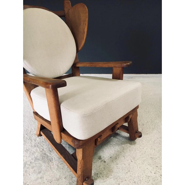 Brutalist Oak Wingback Lounge Chair, Netherlands, 1950s For Sale - Image 17 of 18