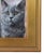 Gray cat kitten portrait study, acrylic painting on artist panel. Included are the antiqued gold wood frame and hanging...