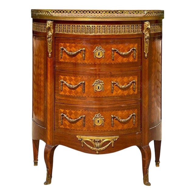 Commode in Marquetry Transition For Sale