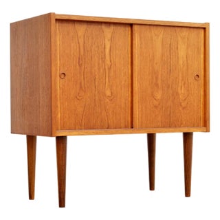 1960s Mid Century Danish Teak Cabinet Vinyl Record Storage For Sale