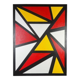 Abstract Minimalist Geometric Acrylic Painting For Sale