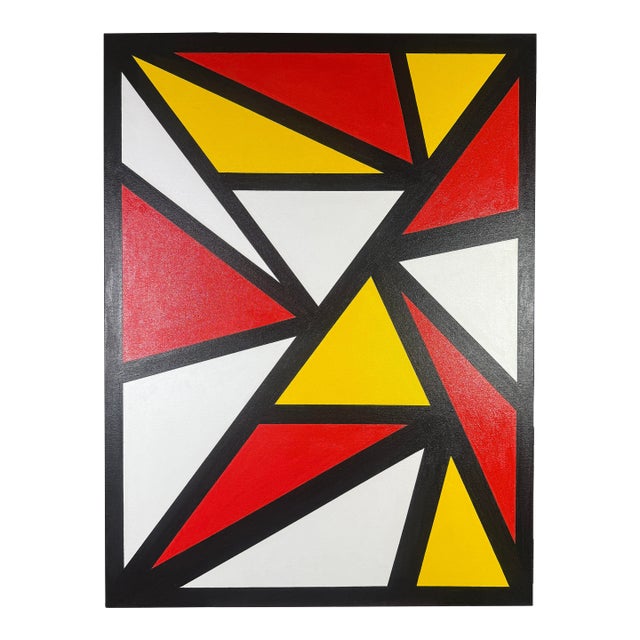 Abstract Minimalist Geometric Acrylic Painting For Sale
