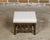 Victorian 19th Century English Turned Bobbin Legs Stool with Linen Upholstery For Sale - Image 3 of 10
