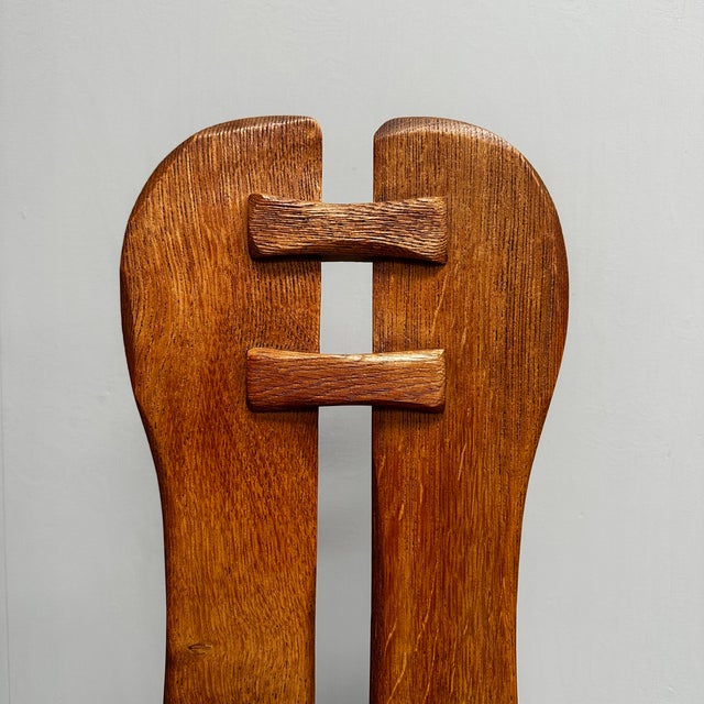 Brutalist Oak Dining Table and Chairs by De Puydt, Belgium, 1960s, Set of 5 For Sale - Image 6 of 14