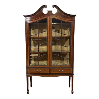 Late 19th Century English Mahogany Display Cabinet For Sale