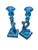 Figurative Vintage Metropolitan Museum of Art Imperial Blue Glass Koi Candlesticks - A Pair For Sale - Image 3 of 4