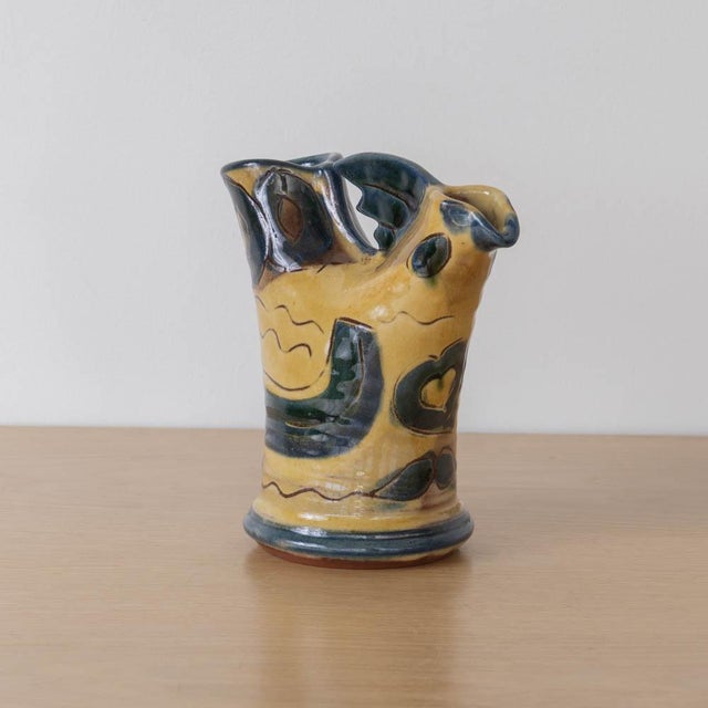 1950s French Ceramic Rooster Vase For Sale - Image 4 of 11