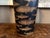 Vintage English Planter Jardiniere Urn Fish Decoupage Black Tole Lodge Décor For Sale - Image 9 of 18