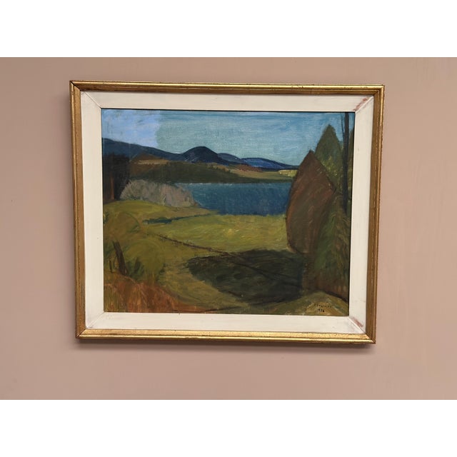 Mid-Century Modern Per Englund, Landscape, 1956, Oil on Canvas For Sale - Image 3 of 15