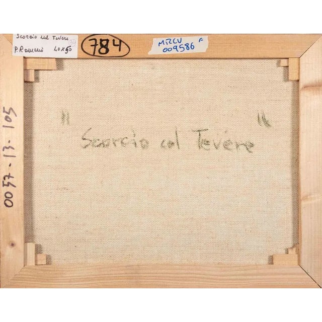 Pino Romanò, View of the Tiber (Rome), Oil Painting, 1990s For Sale - Image 4 of 5