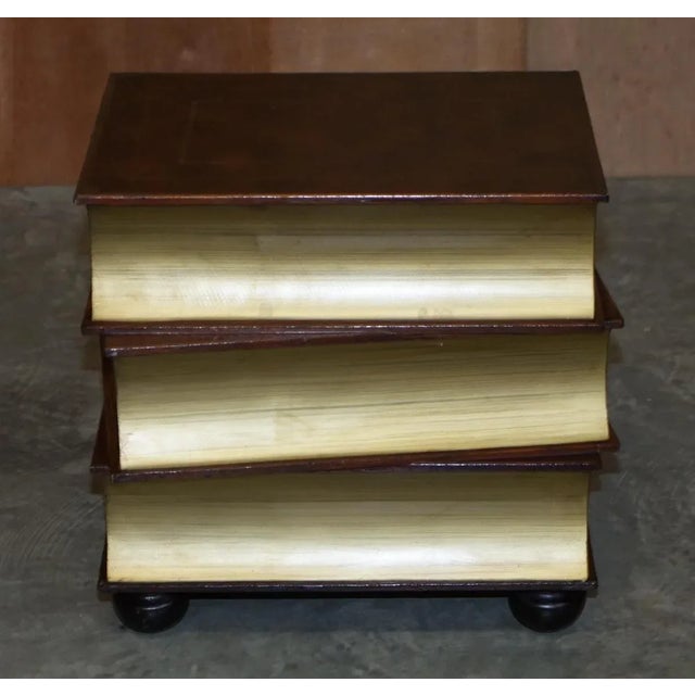 Leather Bound Side Tables with Drawers, Set of 2 For Sale - Image 16 of 18