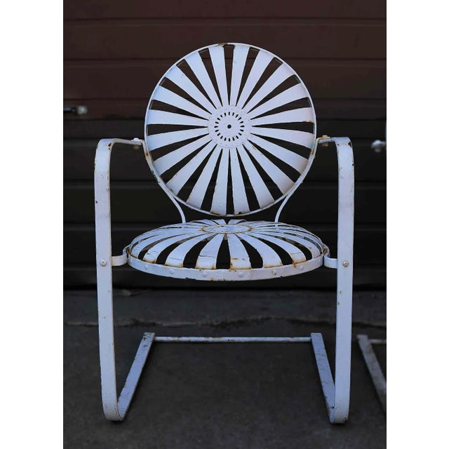 Mid-Century Modern Francois Carre Mid Century Cantilever Garden Chairs - Set of Four For Sale - Image 3 of 6