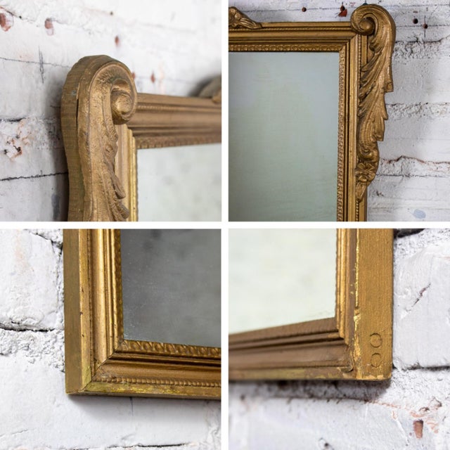 Early to Mid-20th Century Baroque or Rococo Style Wall Mirror With Carved Gilded Ornate Details For Sale - Image 16 of 18