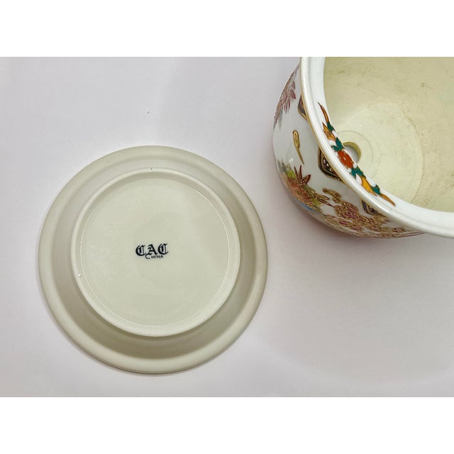 Chinoiserie Planter With Birds, Flowers and Bamboo For Sale - Image 9 of 12