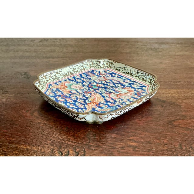 18th Century Qing Dynasty Canton Enamel Dish - Qianlong Period (1736-1795) For Sale - Image 12 of 13