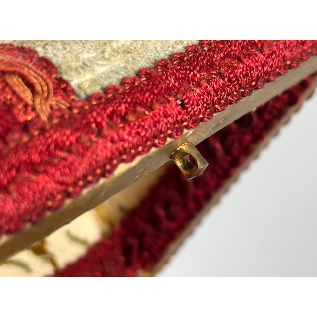 Antique Velvet Jewelry, Trinket or Sewing Box For Sale - Image 10 of 18