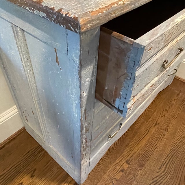 Chippy Painted Blue Chest Chairish