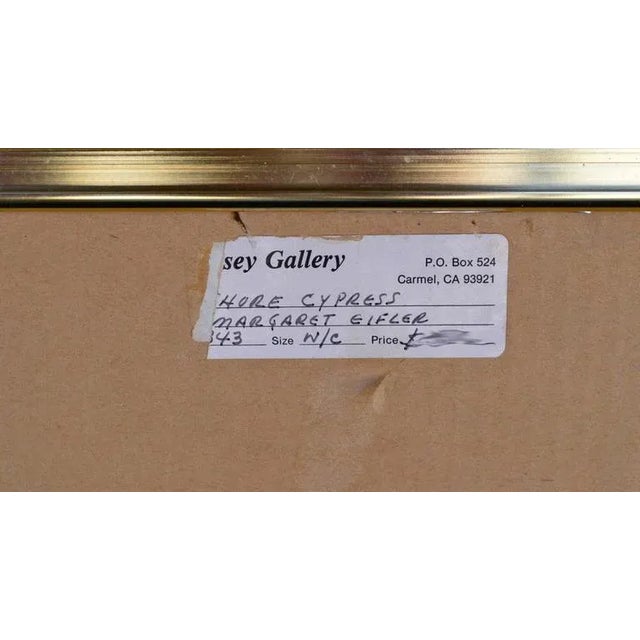 1960s 1960s "Carmel Cypress" California Coastal Watercolor Painting For Sale - Image 5 of 5