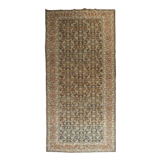 Early 20th Century Brown Persian Malayer Corridor Rug - 6'10" x 17' For Sale